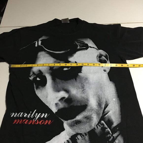 Marilyn Manson Big Face Faded Black T-Shirt Large Modern - Picture 5 of 6